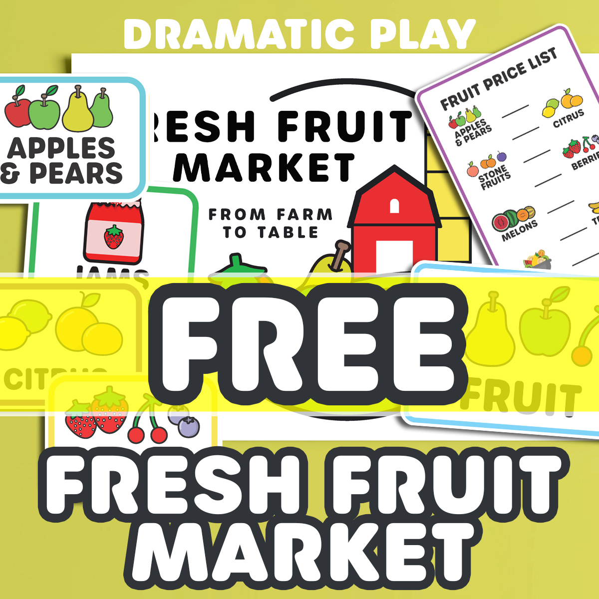 FREE PRINTABLE FRESH FRUIT MARKET (FARMERS MARKET SAMPLER