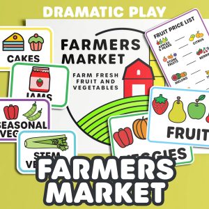 FARMERS MARKET FRUIT VEGETABLES PRINTABLE DRAMATIC PLAY