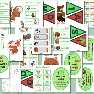 Woodland animal rescue dramatic play printable